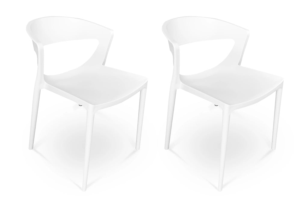 Set di 2 sedie impilabili in plastica bianca – Gaia - SD08GAPP