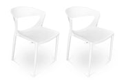 Set di 2 sedie impilabili in plastica bianca – Gaia - SD08GAPP