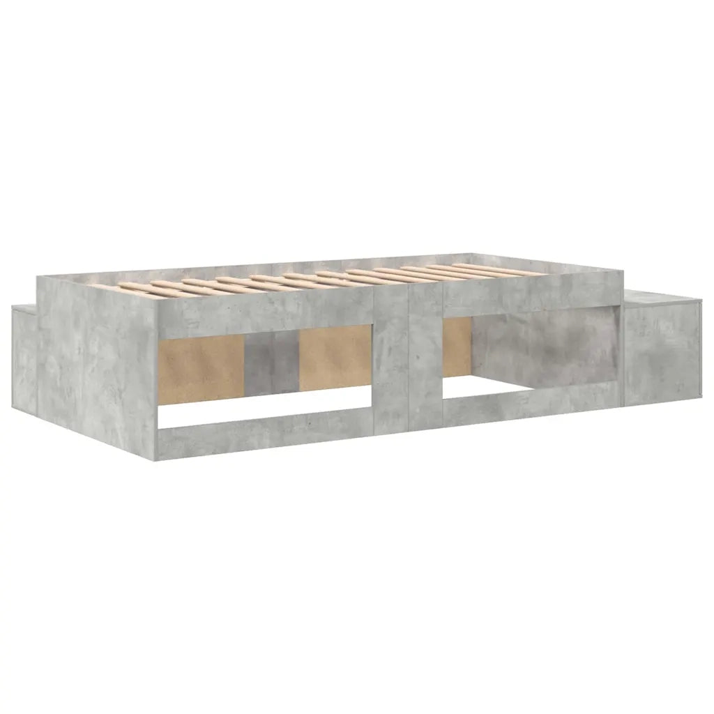 Struttura letto con contenitore Grigio cemento 80 cm 3335576
