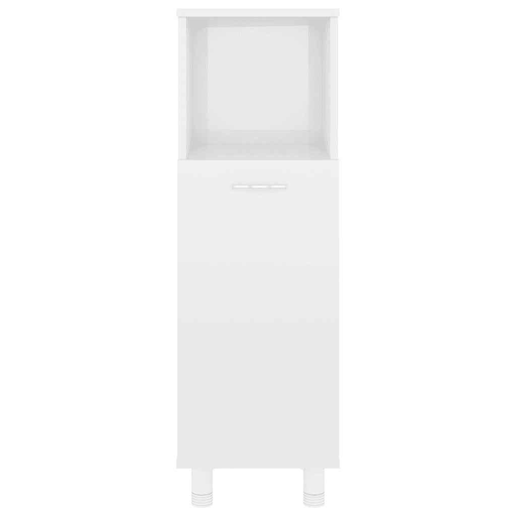 Mobile da Bagno Bianco Lucido 30x30x95 cm in Legno Multistrato 802621