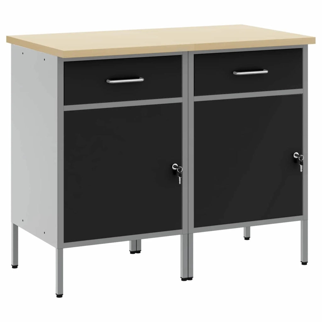 Mobile da lavoro 2 pz Nero e Grigio 100 x 55 x 85 cm CFW6211481