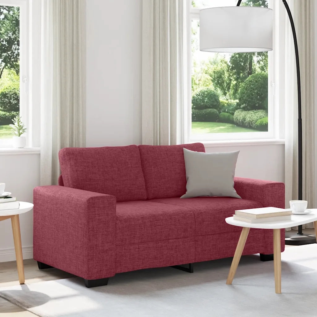 vidaXL Divano a 2 Posti Rosso Vino 120 cm in Tessuto