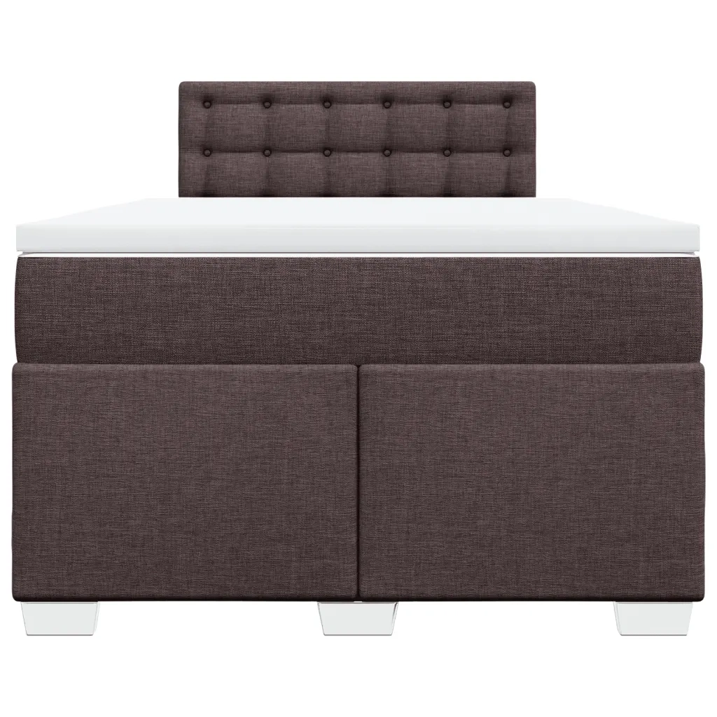 vidaXL Giroletto a Molle con Materasso Marrone Scuro 120x190cm Tessuto