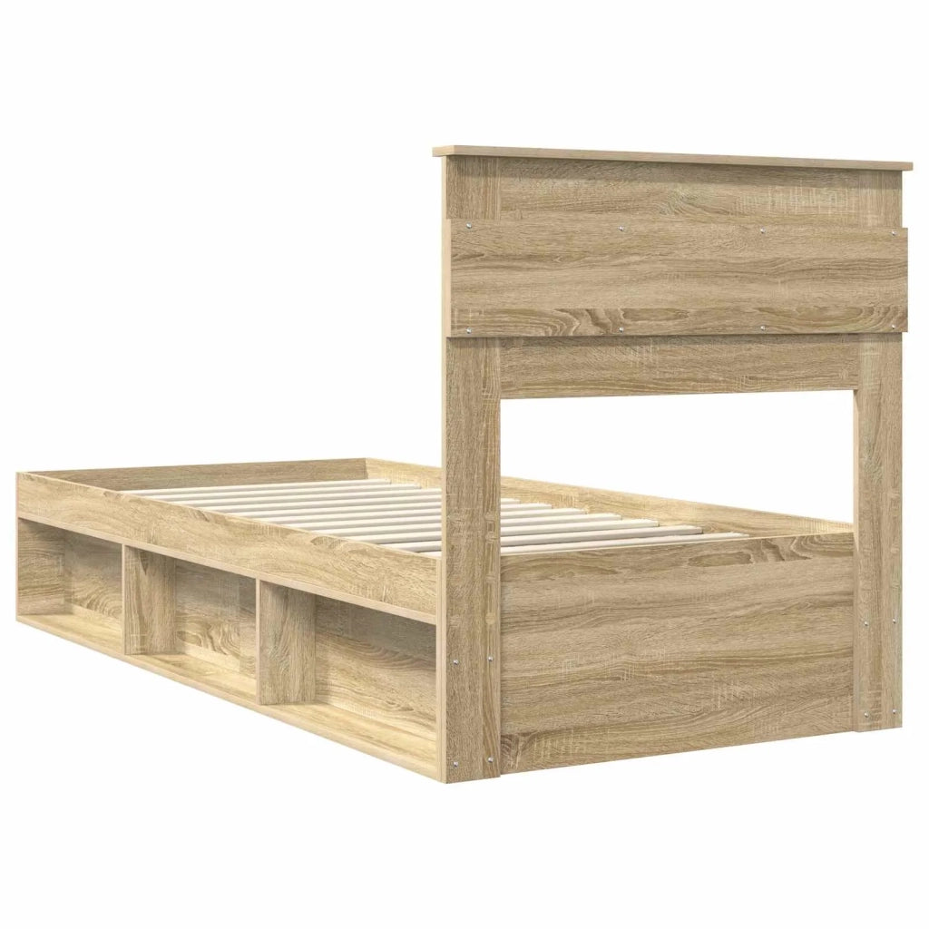 Struttura del letto Rovere Sonoma 75 x 190 cm Pino massello 3409817