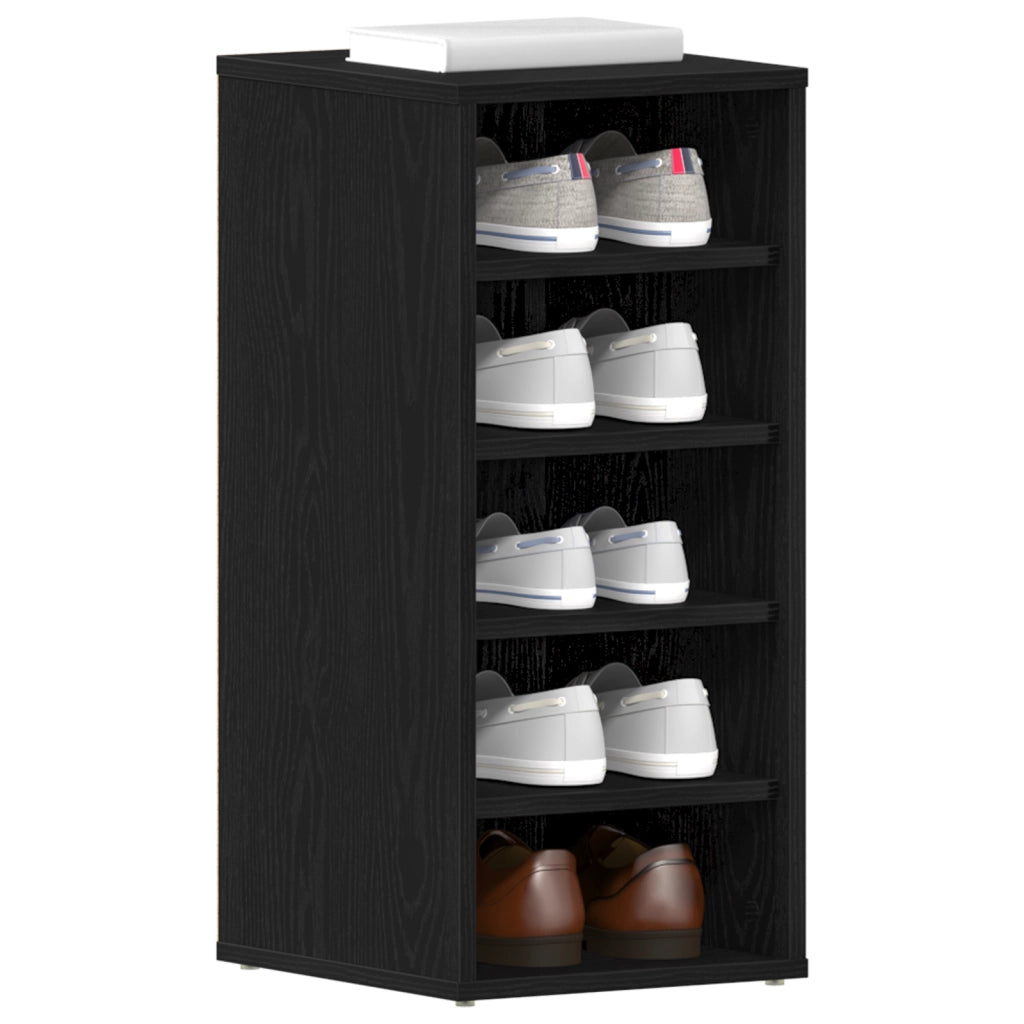Armadio per scarpe  2 pz Nero Rovere 32x35x70 cm in legno ingegnerizzato