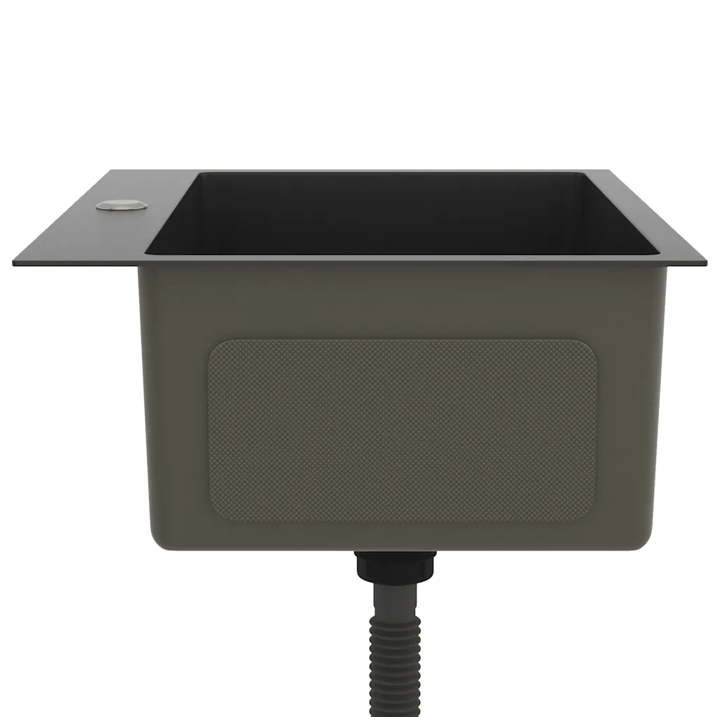 Lavello da Cucina Lavorato a Mano Nero Acciaio Inox 51511