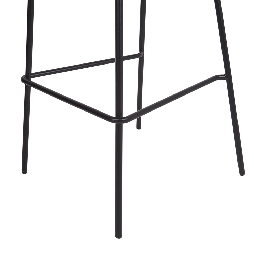 Set di 2 sedie da bar Beige chiaro senza braccioli Gambe in ferro nero Boucle Design contemporaneo retrò Sedute per la sala da pranzo