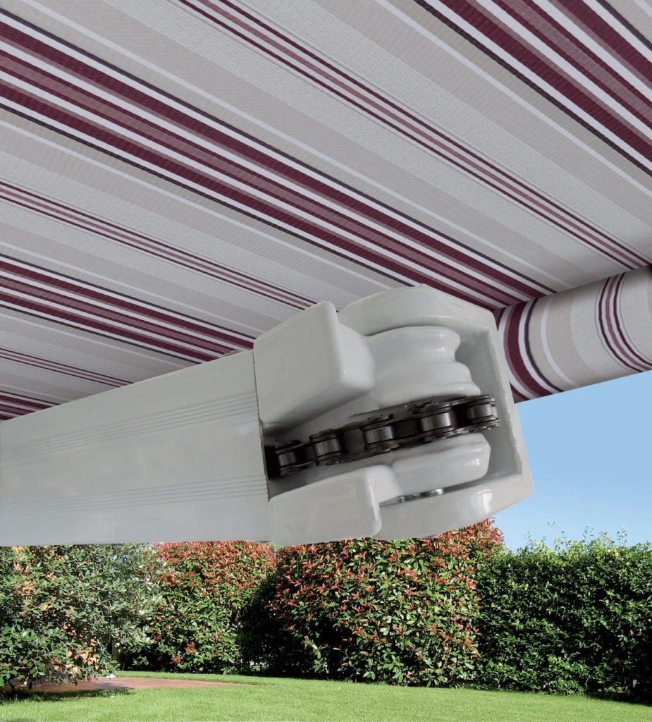 Tenda da Sole Barra Quadra 400x300 cm Tessuto in Acrilico Masi Riga Bordeaux