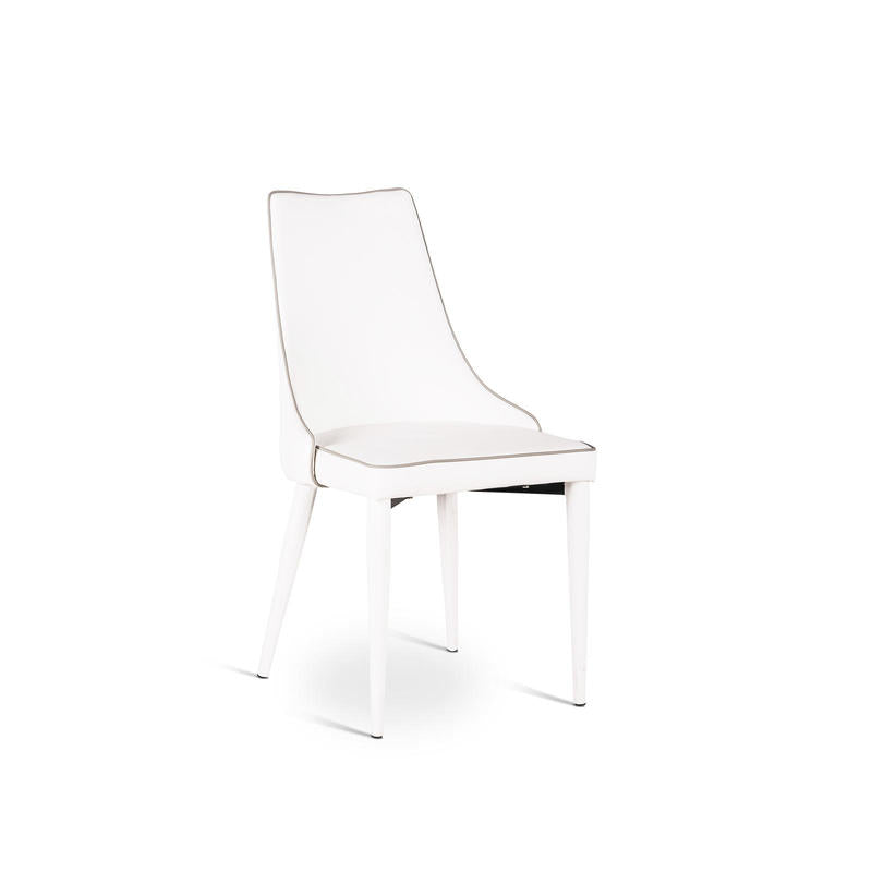 Set 4 Sedie 46x46xH91 cm in Similpelle Myriam Bianco