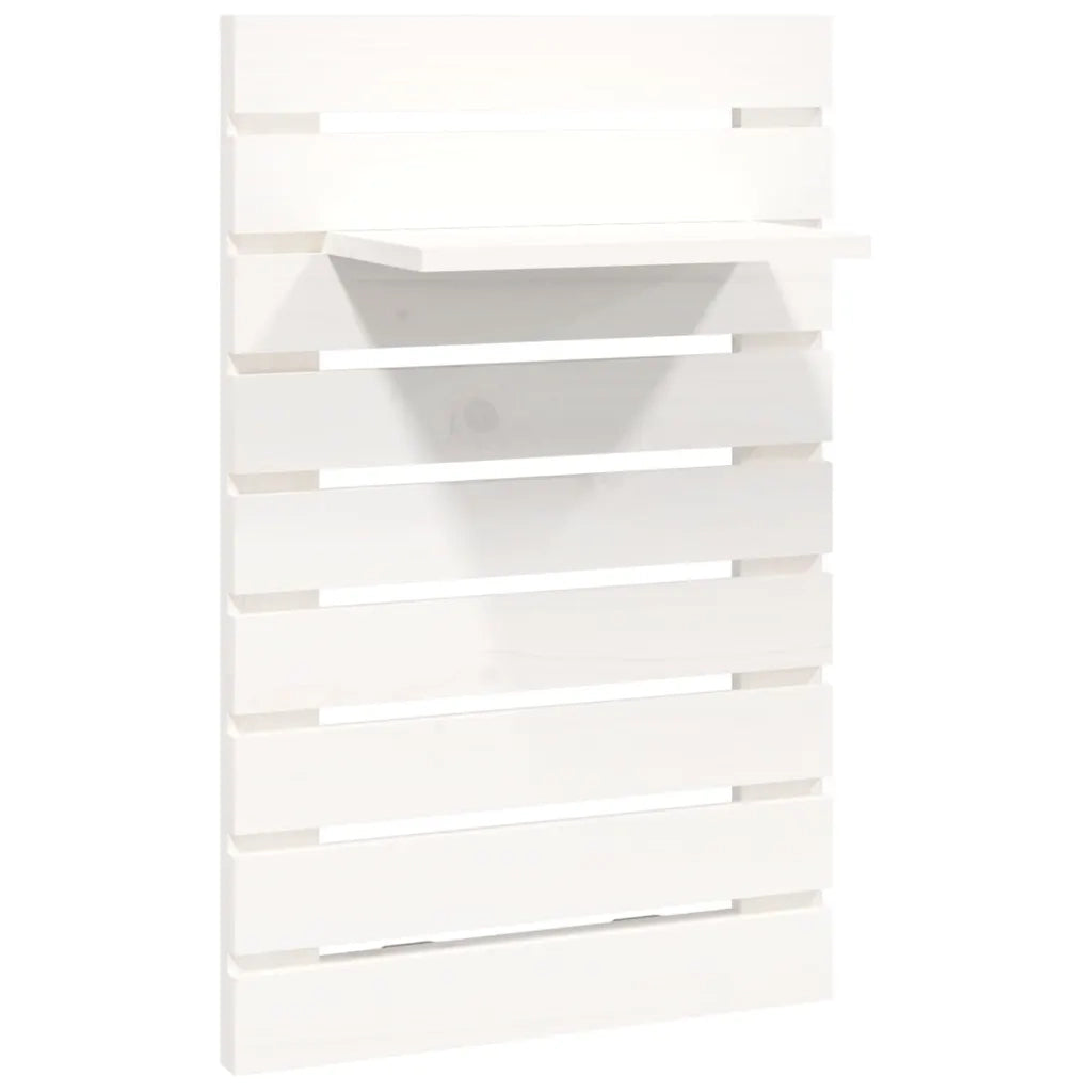 Mensole da Letto a Parete 2 pz Bianco Legno Massello di Pino 824769