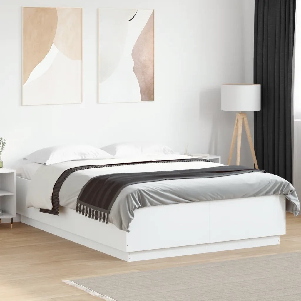 Giroletto-Struttura Letto Bianco 150x200 cm in Legno Multistrato 814676