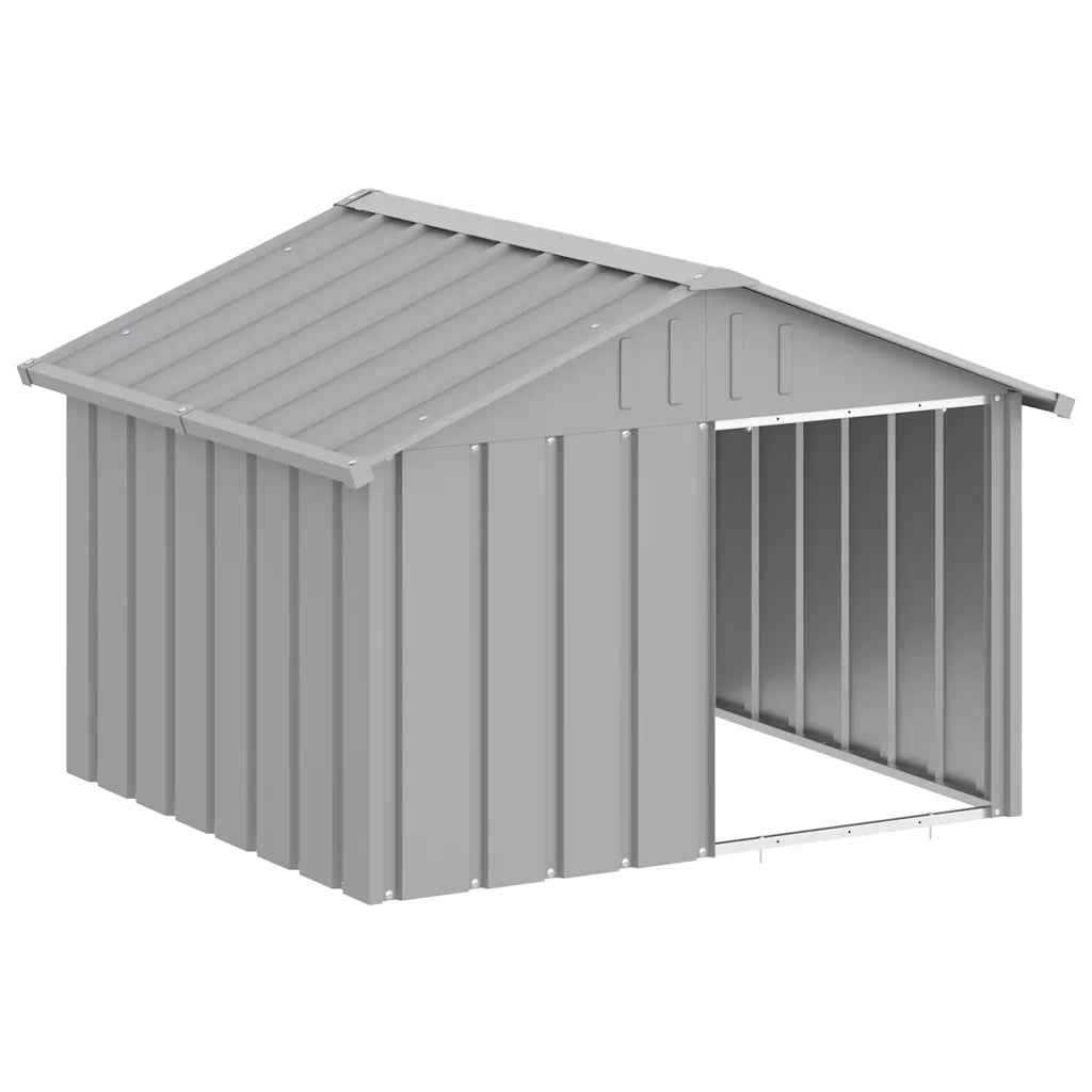 Casetta per Cani grigio 116,5x103x81,5 cm Acciaio Zincatocod mxl 119143