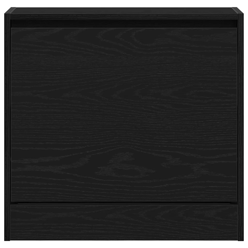 Mobile per scarpe-Scarpiera Rovere Nero 60 x 21 x 57 cm Legno multistrato