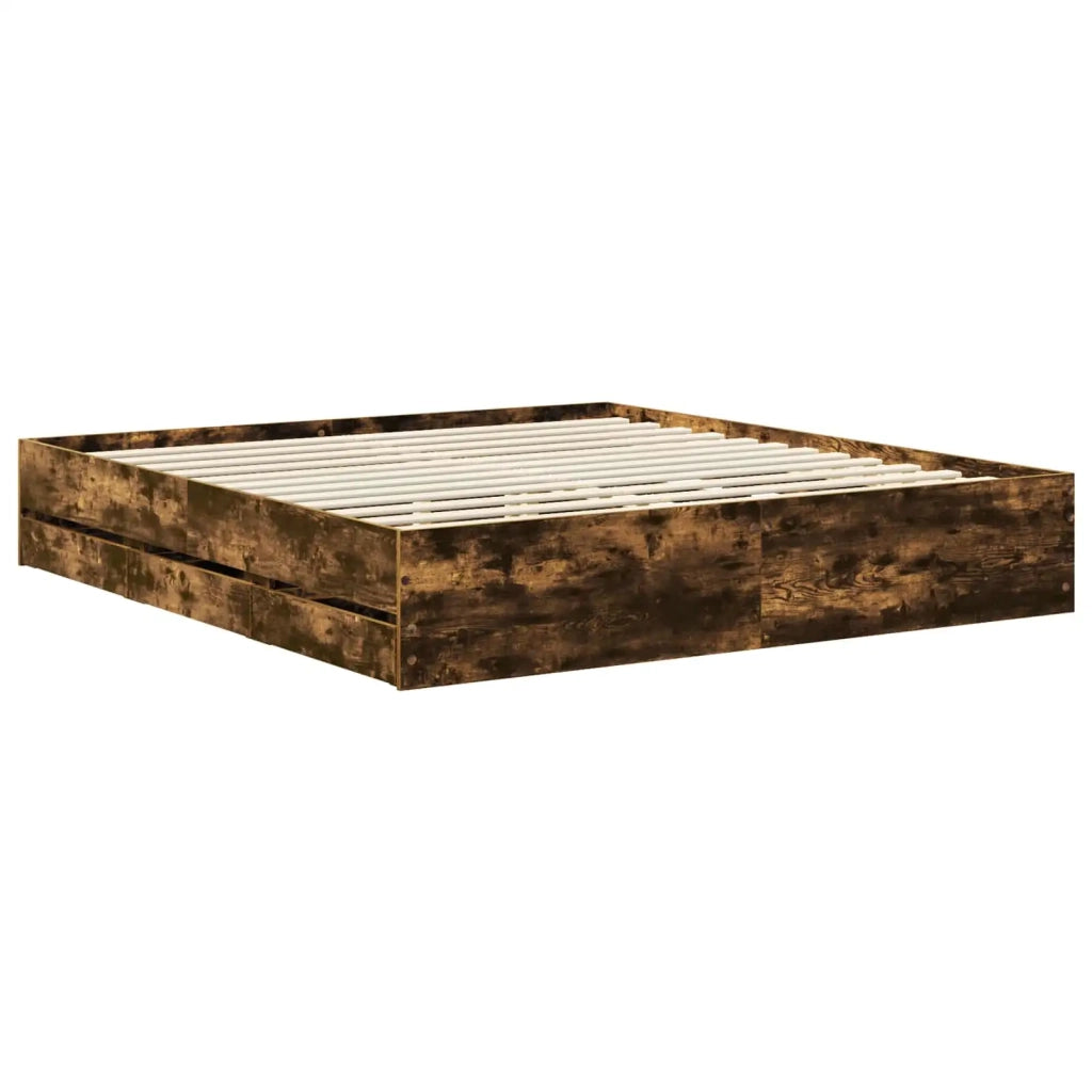 Struttura del letto con cassetto Rovere fumé 180 x 200 cm 3411487