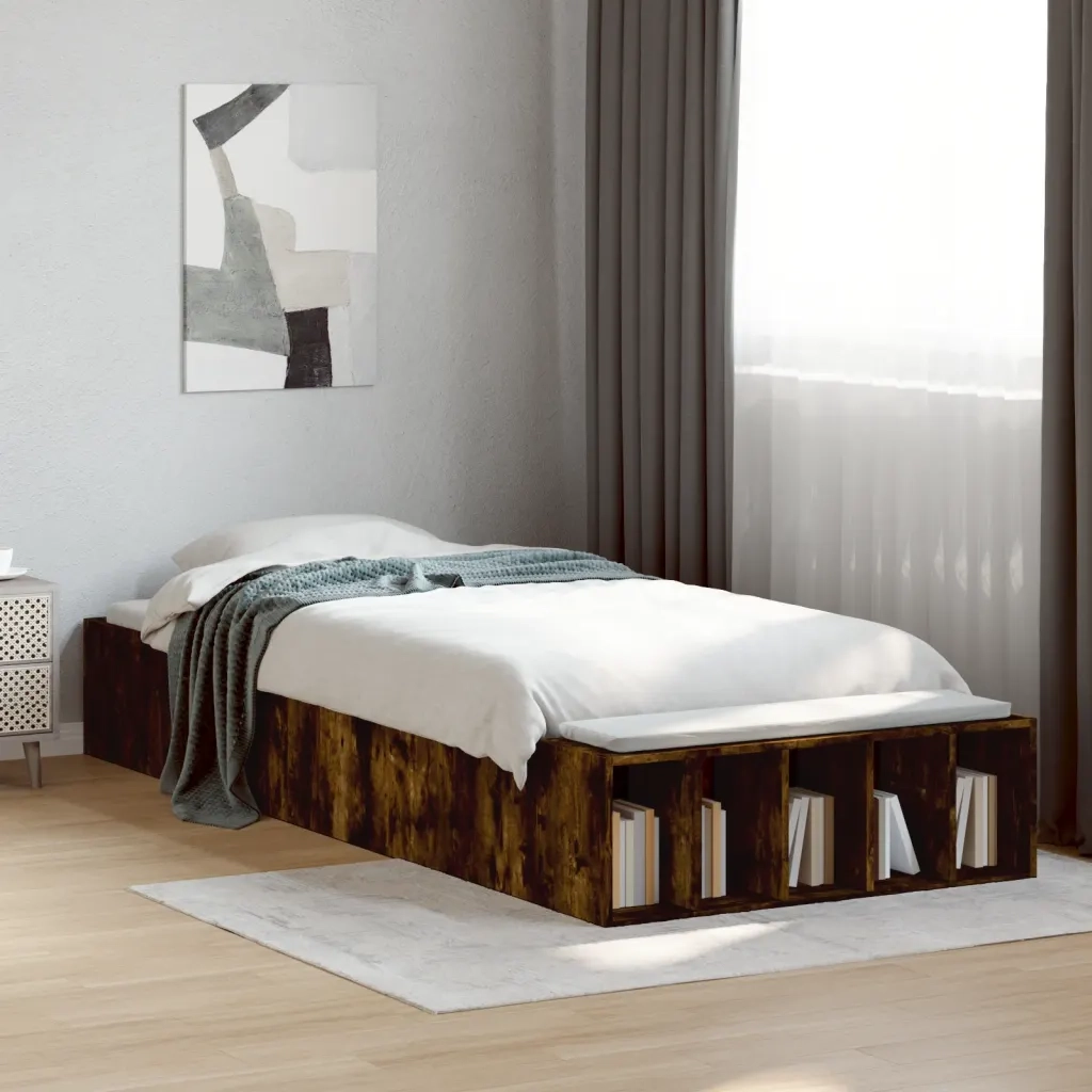 Giroletto-Struttura Letto Rovere Fumo 75x190 cm in Legno Multistrato 225929