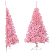Albero di Natale Artificiale a MetÃ  con Supporto Rosa 120cm PVC