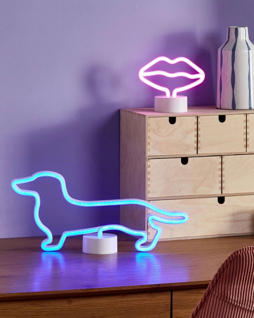 Decorazione da parete a forma di bassotto blu cameretta camera da letto soggiorno
