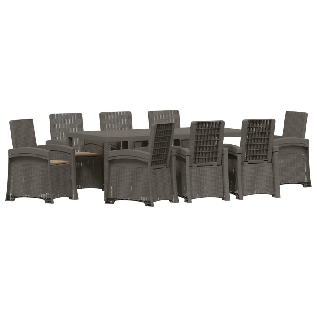 Set da Pranzo per Giardino 9 pz Grigio chiaro e Tortora PP 3430165