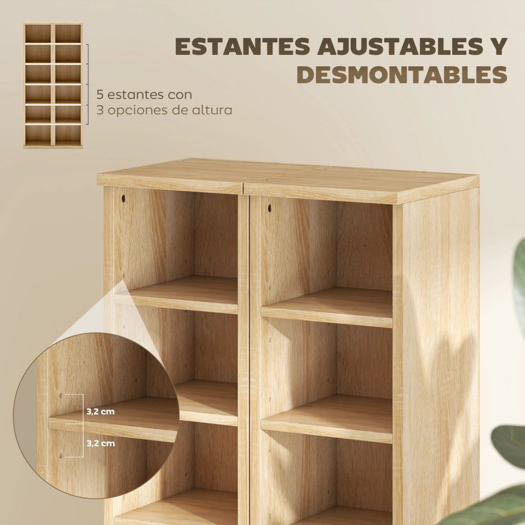 Libreria per CD e DVD 12 Ripiani Aggiustabili ¨C zephmum ¨C Robe 21x22,5x88,5 cm