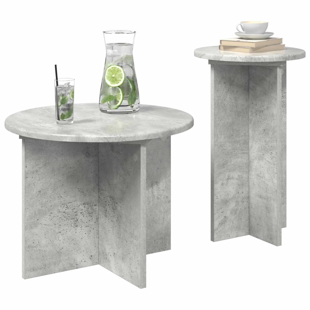 Set tavolini 2 pcs Grigio Cemento Legno ingegnerizzato 8001031