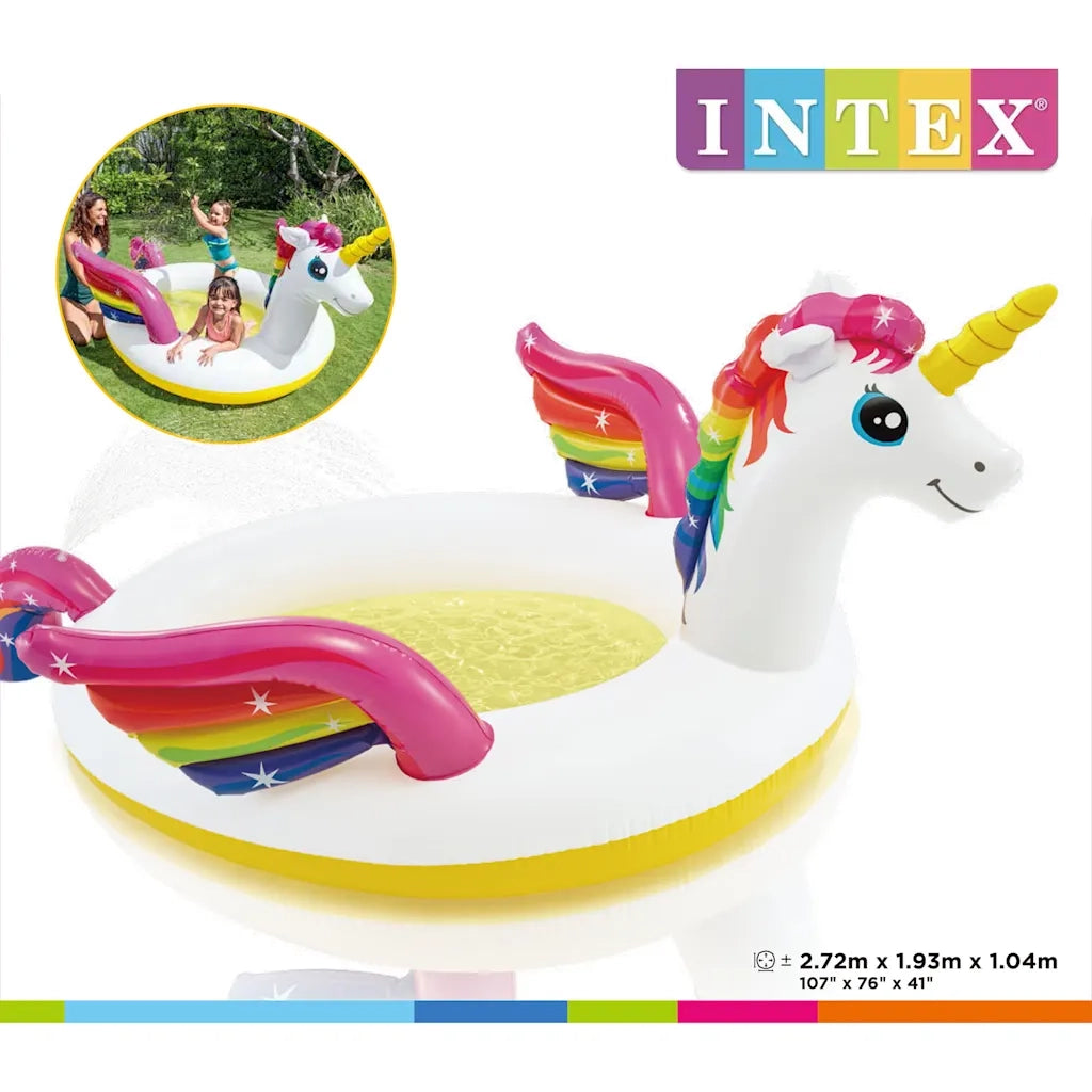 INTEX Piscina con Spruzzo Unicorn 272x193x104 cm 3202899