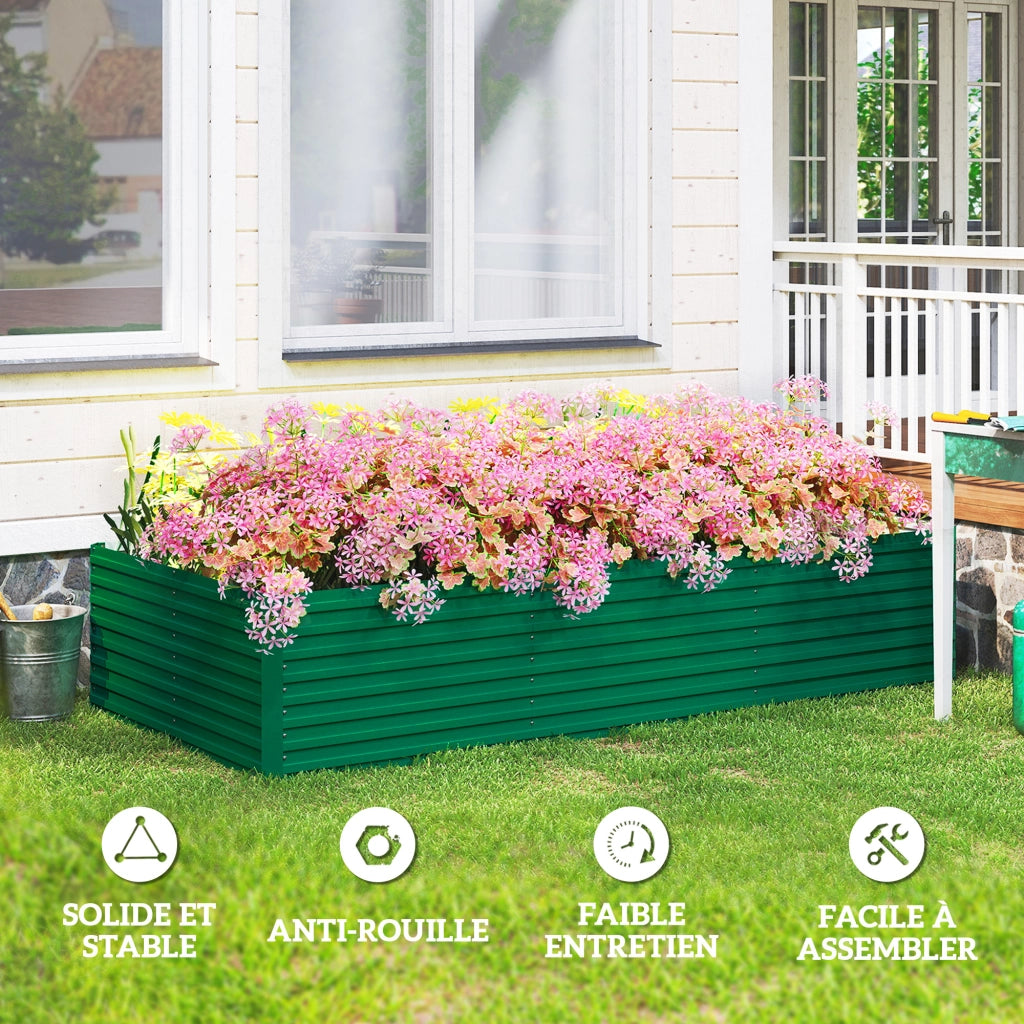 Fioriera Rettangolare da Giardino ¨C Zephmum ¨C Verde 240x120x60cm