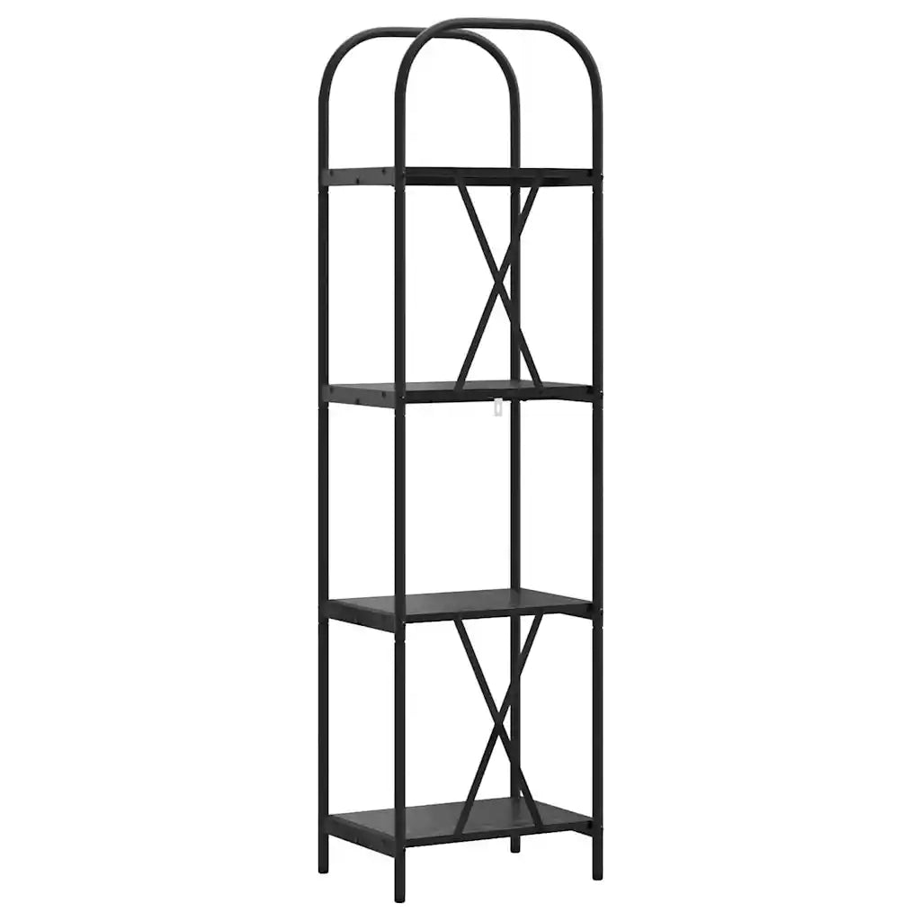 Libreria-Scaffale per Libri-Mobile di Stoccaggio Rovere Nero 40 x 30 x 146 cm Legno multistrato 351733