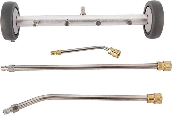 Set di Aspirapolvere a Spazzola 16'' - Sottosterzo Pompa ad Alta Pressione - 4 Getti in Acciaio Inossidabile - 2 Estensioni - 1500-4000 PSI - Alluminio Duraturo - Aspirapolvere per Sottosterzo