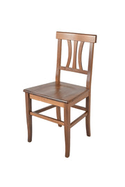 Sedia modello Artemisia Tommychairs, robusta struttura in legno di faggio color noce chiaro e seduta in legno
