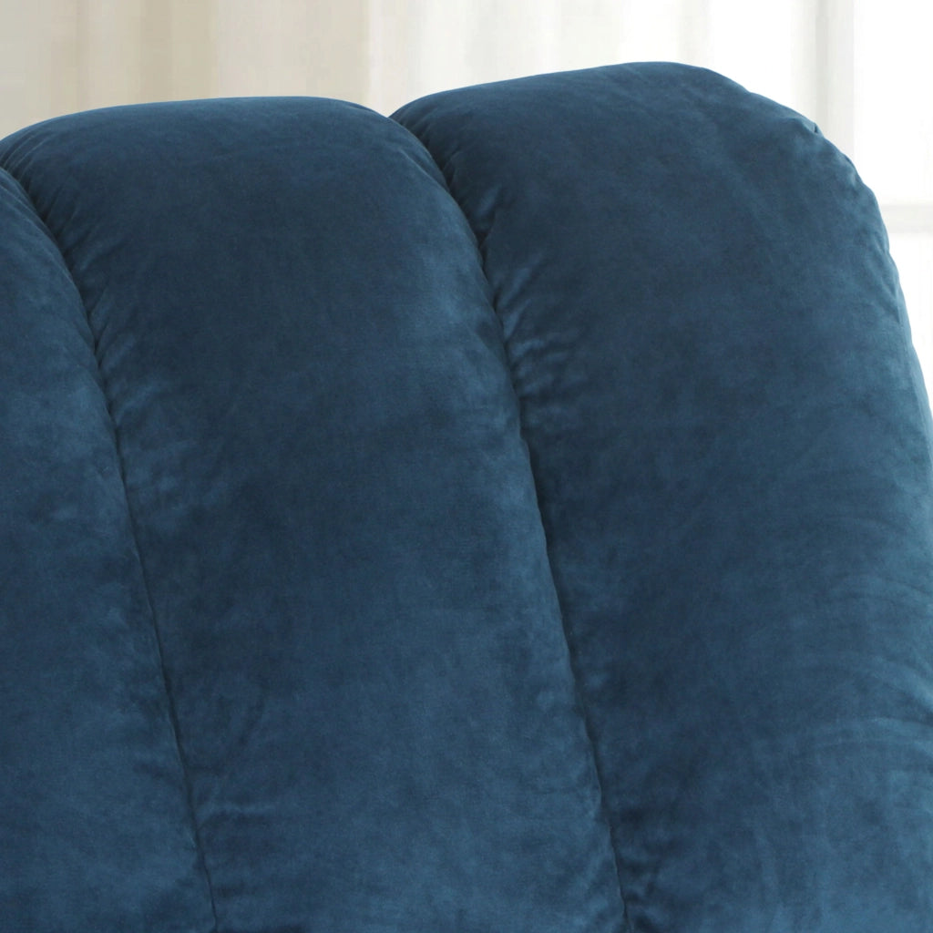Poltrona Letto Pieghevole 88x92x88 cm Trasformabile con Schienale Regolabile in Velluto Blu