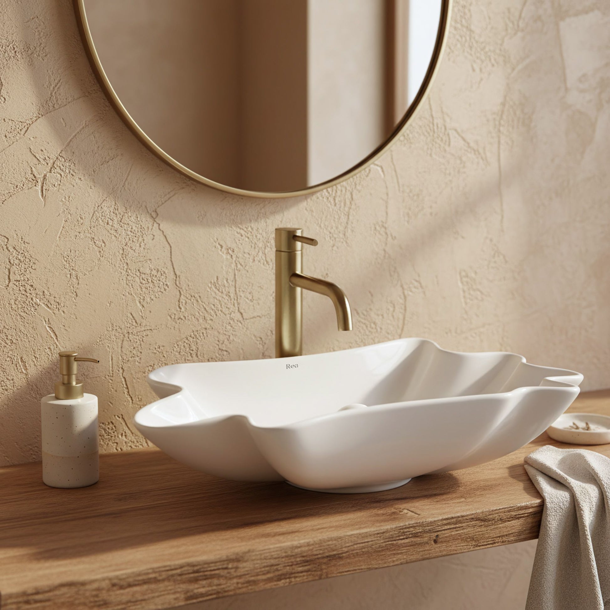 Lavabo Da Appoggio Rea Infinity + Tappo Click-clack