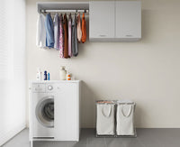 Coprilavatrice da Esterno in PVC 70x60x94cm 2 Ante Forlani Laundry Bianco