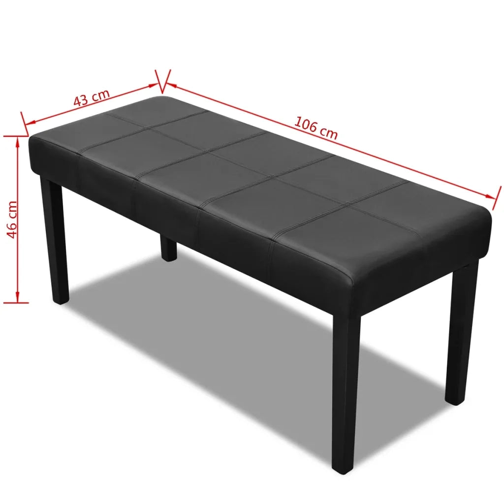 Panchina in Pelle Artificiale di Alta QualitÃ  Nera cod mxl 74790