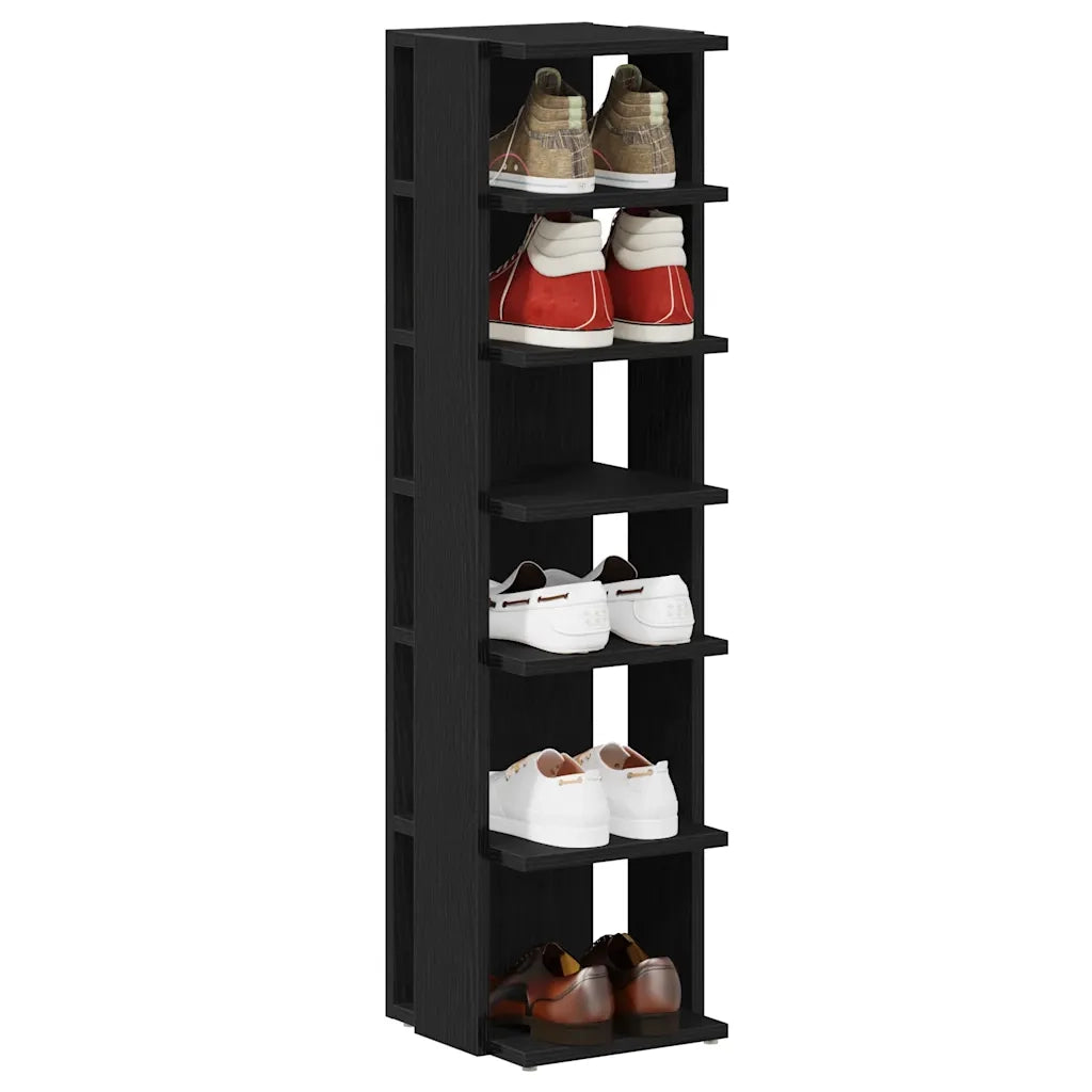 Scarpiere 2 pz Rovere Nero 25x27x102 cm in Legno Multistrato 862067