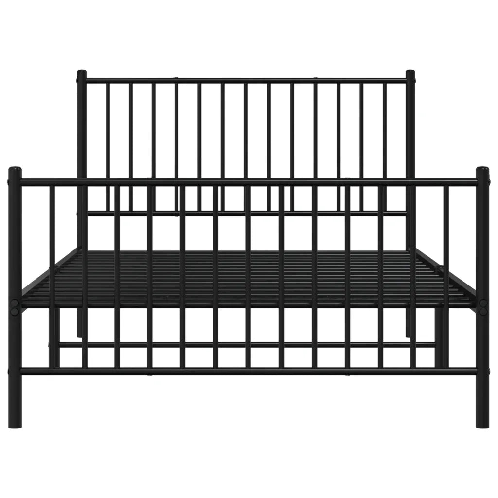 Giroletto con Testiera e Pediera Metallo Nero 107x203 cm 350878
