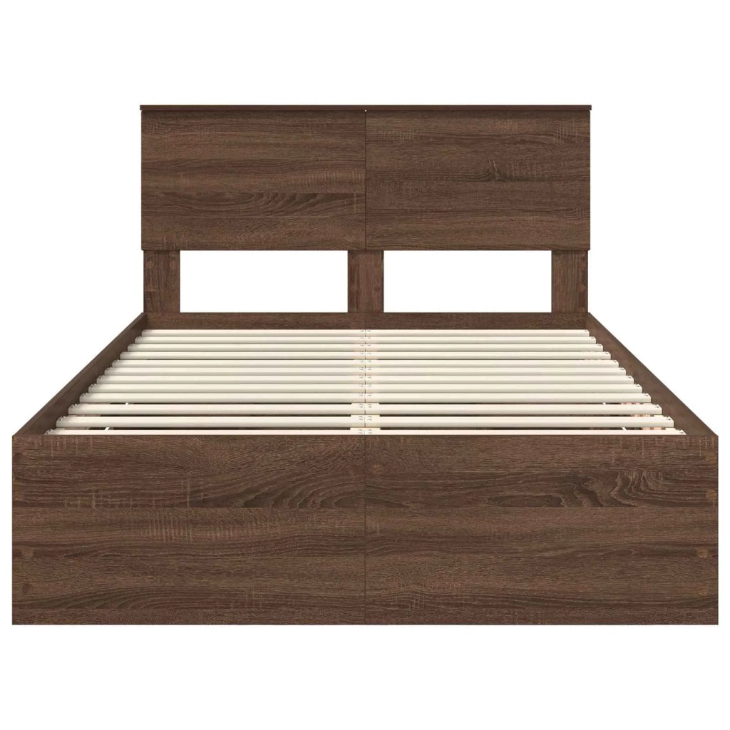 Struttura del letto con cassetto Rovere Marrone 135 x 190 cm 3407997