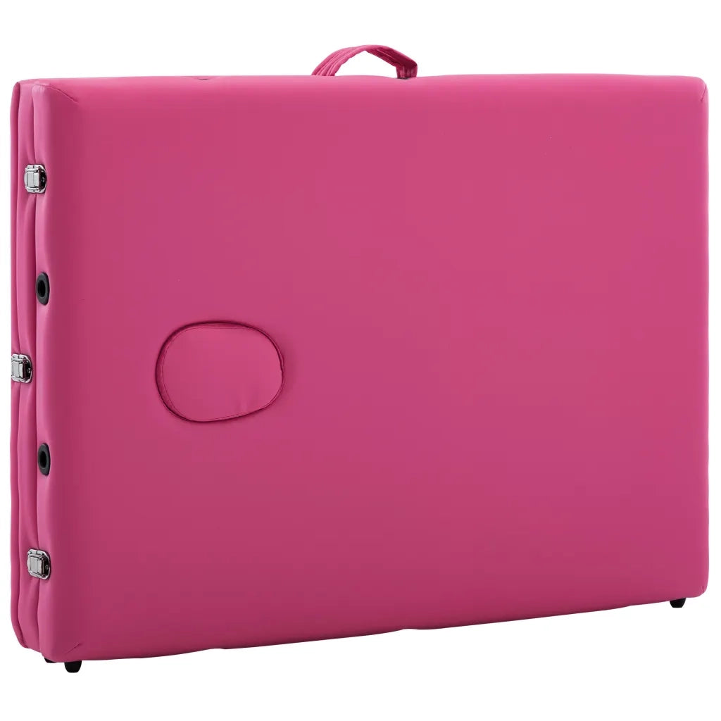 Lettino da Massaggio a 3 Sezioni in Alluminio Rosa CFW8945459