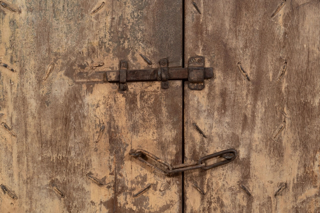 Biscottini Porta portone in legno massello e ferro da interno o da esterno vecchia e antica medievale
