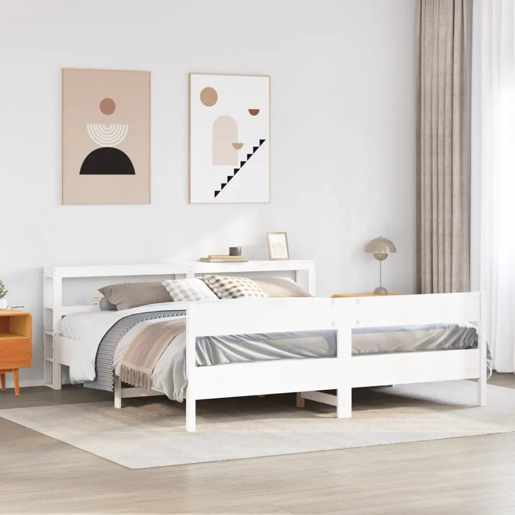 Letto senza Materasso Bianco 180x200 cm Legno Massello di Pino 3306178