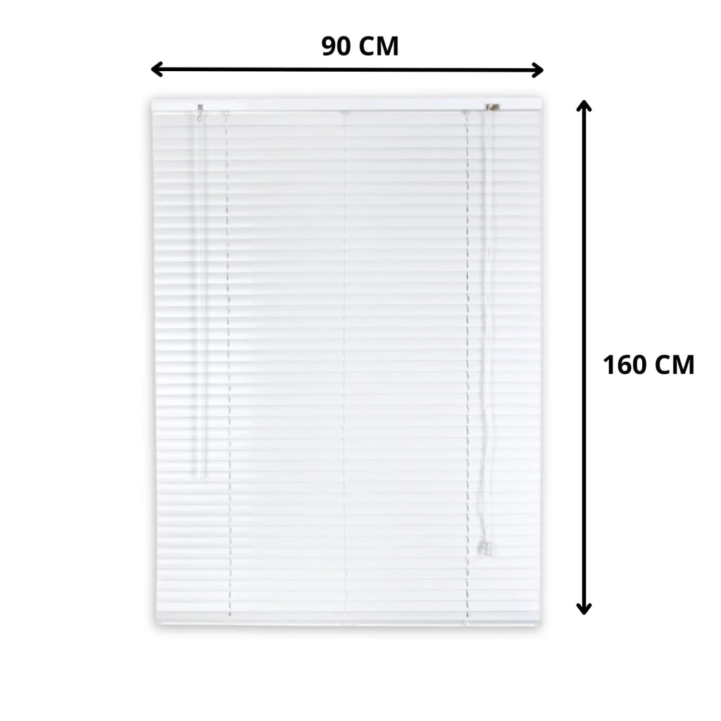 Veneziana PVC Vari Colori Lamelle Regolabili Varie Misure Privacy Protezione Solare Casa Ufficio Misura : 90 x 160 , Colore: Bianco