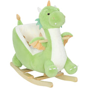 Cavallo a Dondolo per Bambini ¨C Minimal ¨C Verde con Base in Legno e Suono