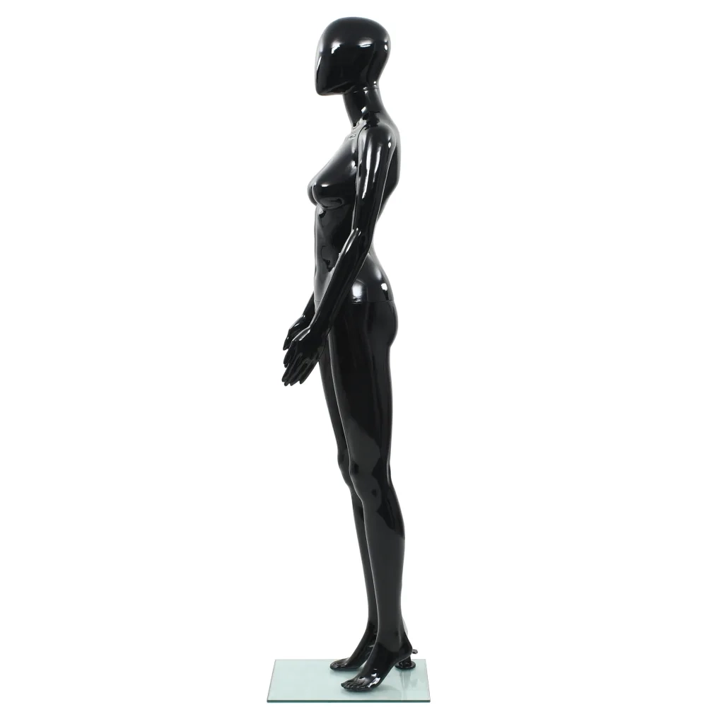 Manichino Donna Figura Intera Base in Vetro 175 cm Nero Lucido CFW3837345