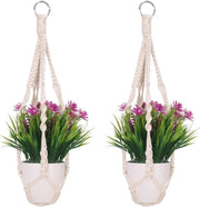 Lampada da soffitto a pendente con corda di cotone per appendere vaso di piante, cesto per piante da 50 cm per balcone e soffitto interno ed esterno