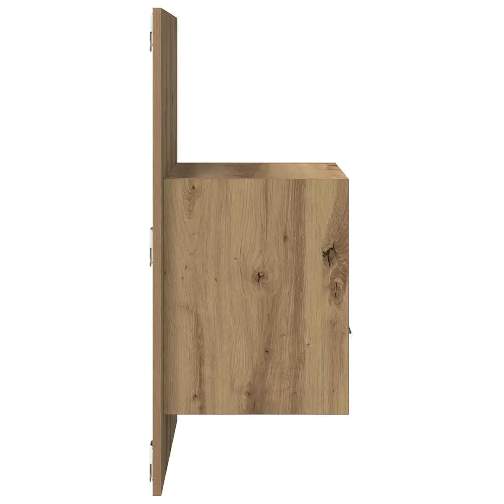 Set di 2 Comodini | Armadio da Notte | Mobiletto da notte Rovere artigianale 50 x 32.5 x 80cm