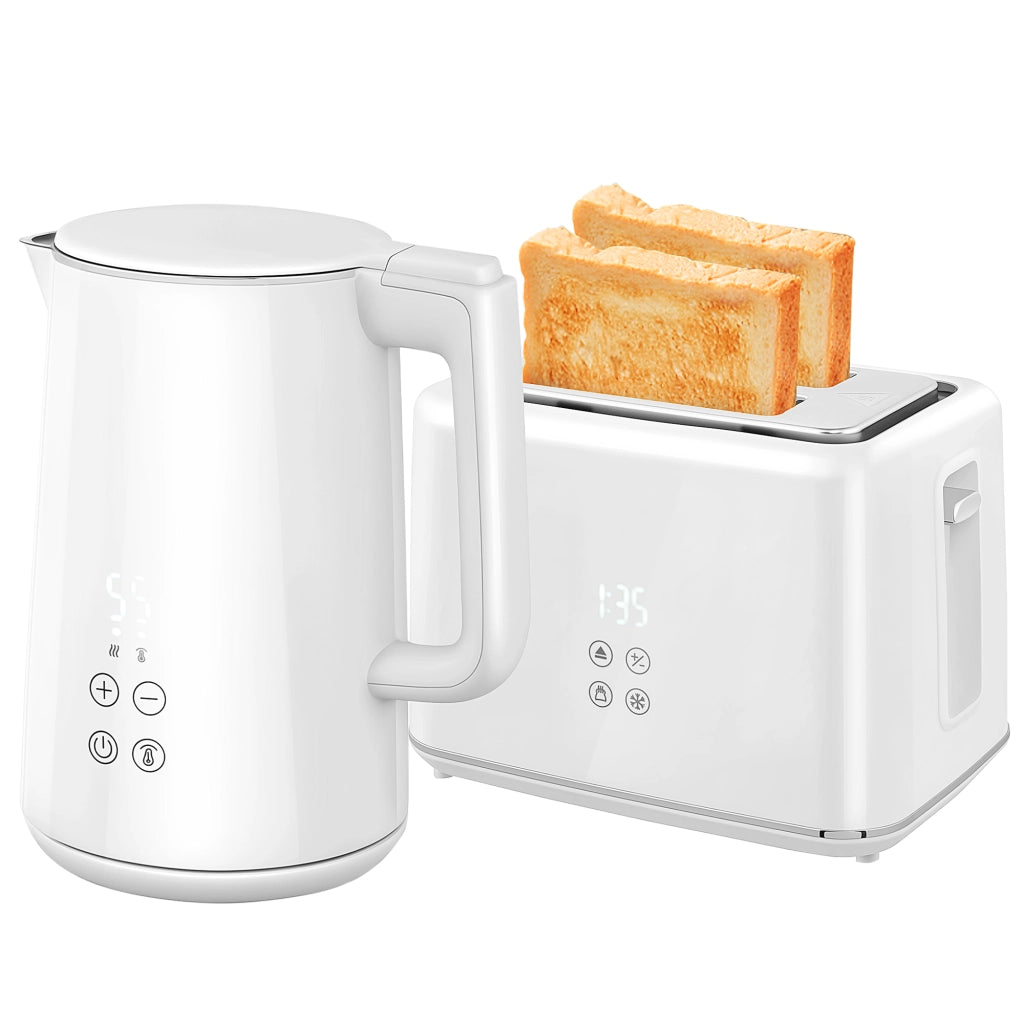 Bollitore e Tostapane ¨C zephmum ¨C Inox 1.5L 2200W Tostapane 2 Fette Crema