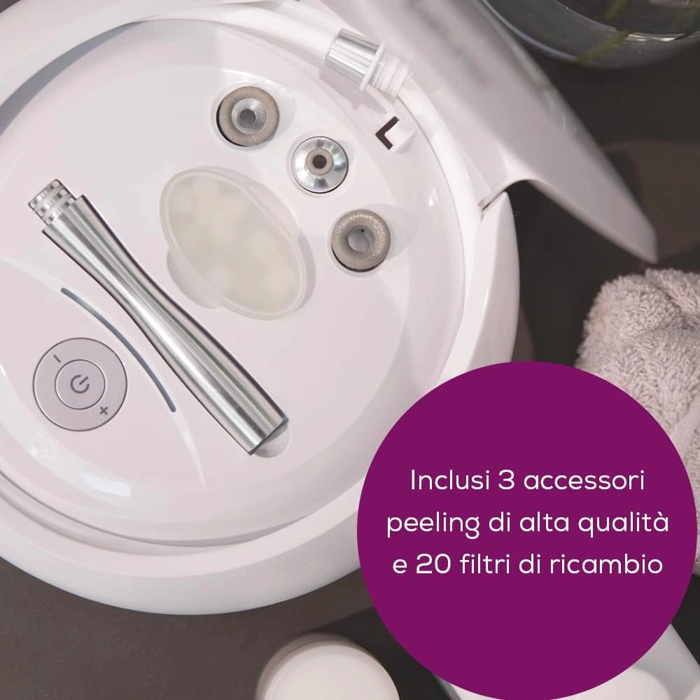 FC 100 Microdermoabrasione, Peeling del Viso Rivitalizzante con Massaggio Sottovuoto