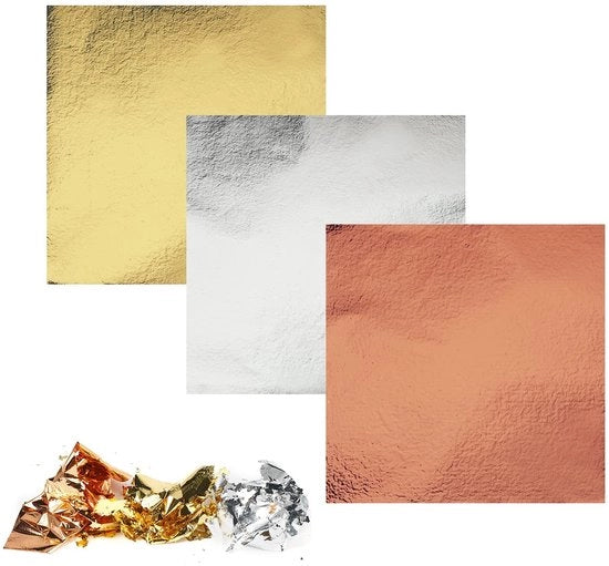 Bladgoud Imitativo per Acryl - 120 Foglie - Foglia d'Oro per Artigianato - DIY per Lavori Creativi - Accessori per Acryl - Per Corpo e Unghie