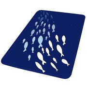 Trade Shop - Tappeto Tappetino Antiscivolo Tessuto Bagno Arredo 40x60cm Blu Pesciolini 69873 -