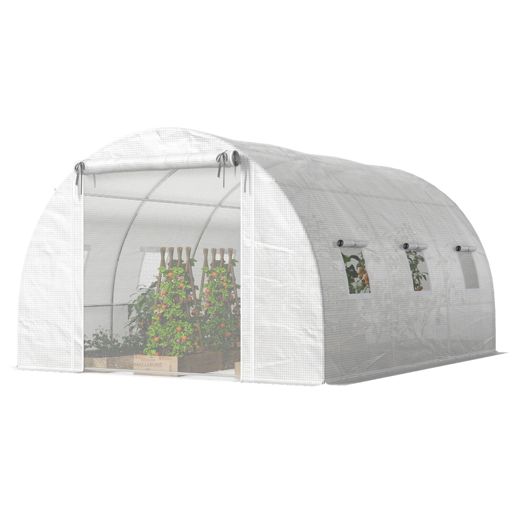 Serra da giardino in plastica con porta a rete ¨C zephmum ¨C bianco