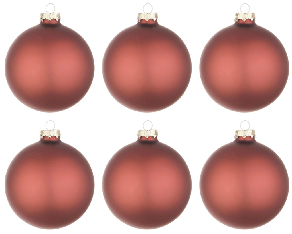 Palline di Natale in Vetro Bossa Nova Rosso Opaco Addobbi Decorazioni Albero Diametro: 80 mm